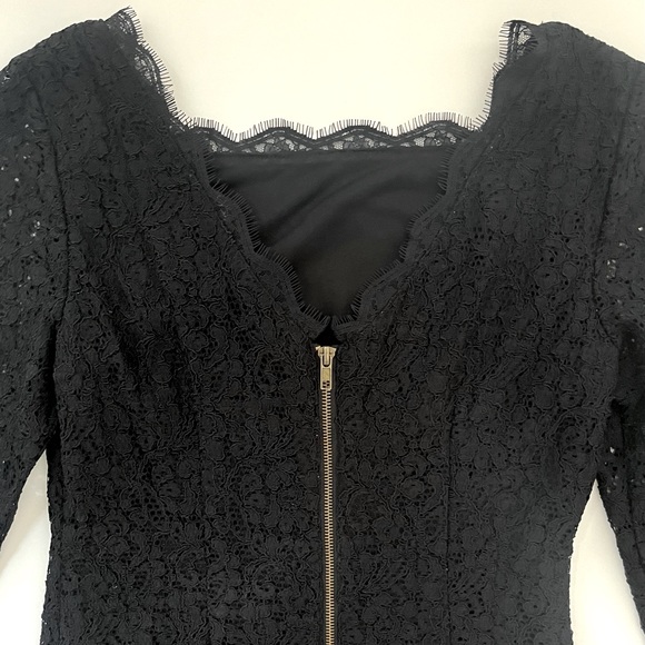 Adrianna Papell Short Lace Black Dress Size 6 - Picture 7 of 9